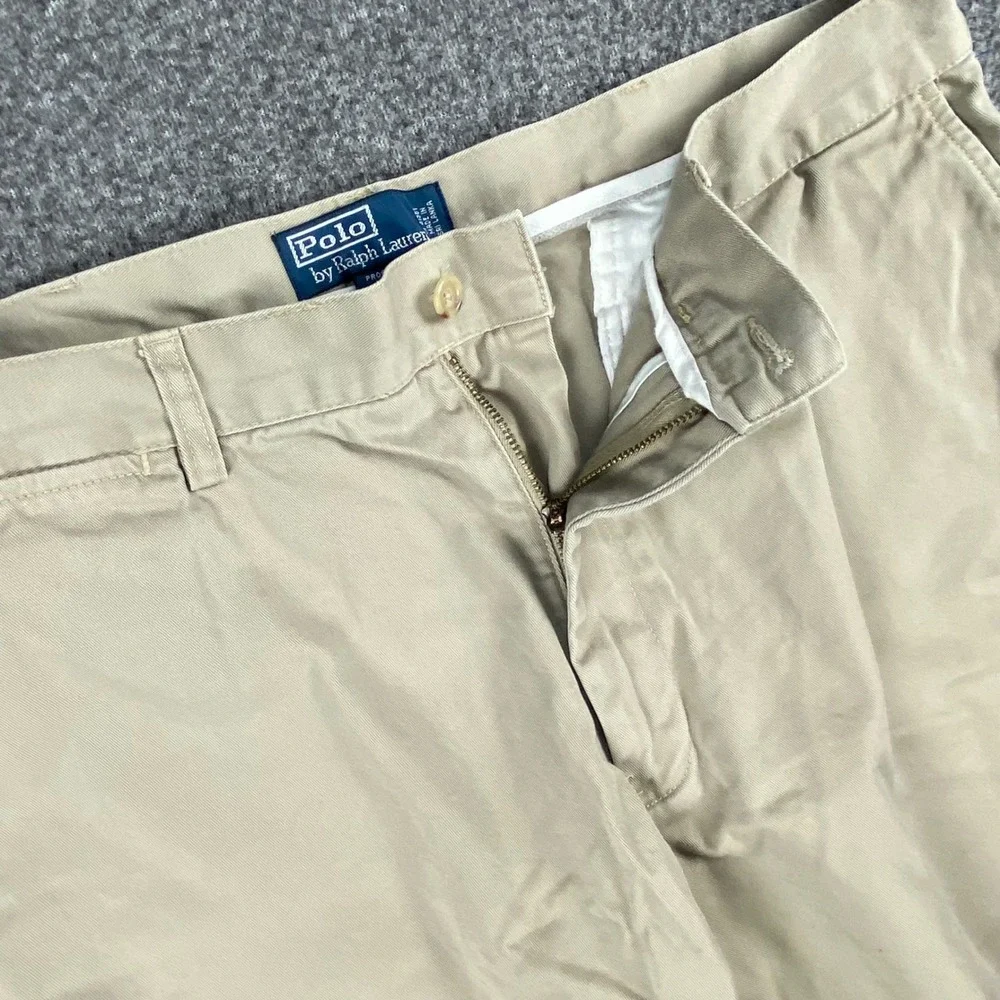 Polo Ralph Lauren Prospect Shorts Mens 36 Tan Khaki Classic Chino Cotton Vintage